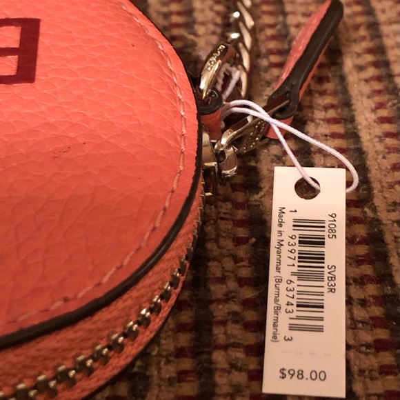 NWT-Coach-Leather ❤️ Heart 💖 Coin Purse-Be Mine/XOXO-Red & Pink-Bag Charm - Picture 9 of 14